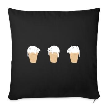 eis katze eis baby - Sofa pillowcase 17,3'' x 17,3'' (45 x 45 cm) - black - Front