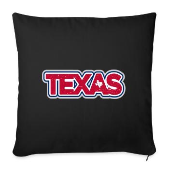 Texas Pride Distressed Typografie Logo - Sofakissenbezug 45 x 45 cm - Schwarz - Vorne