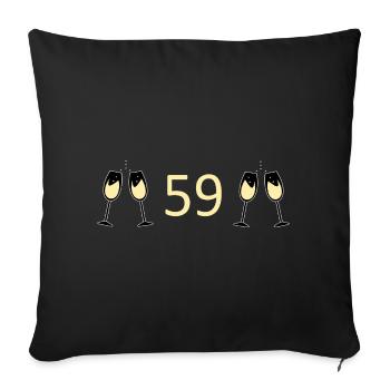 59e anniversaire 59 ans Jubilé 59 Numéro 59 - Housse de coussin décorative 45 x 45 cm - noir - Devant