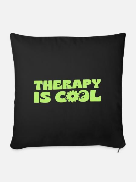 Therapy Is Cool - Sofakissenbezug 45 x 45 cm - Schwarz