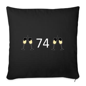 74th Birthday 74 Years Anniversary 74 Number 74 Black - Sofa pillowcase 17,3'' x 17,3'' (45 x 45 cm) - black - Front
