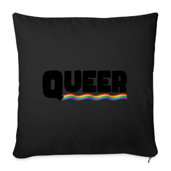 Rainbow Connection Embrace, Happy Pride - Sofakissenbezug 45 x 45 cm - Schwarz - Vorne