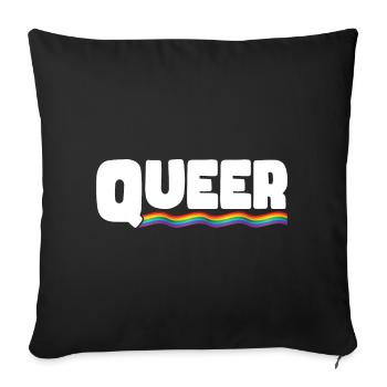 Rainbow Connection Étreinte, Joyeuse Fierté - Housse de coussin décorative 45 x 45 cm - noir - Devant