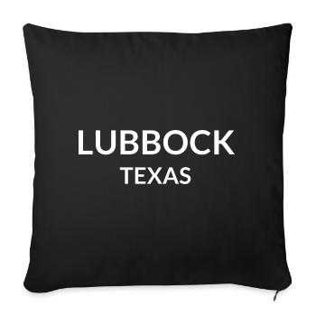 Lubbock, Texas, USA - Sofa pillowcase 17,3'' x 17,3'' (45 x 45 cm) - black - Front