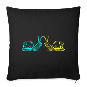 Snails Snail Shell Snail 80s 90s - Sofa pillowcase 17,3'' x 17,3'' (45 x 45 cm) - black - Front