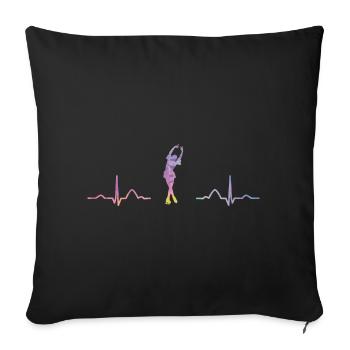 Figure Skating Ice Skating Figure Skating - Sofa pillowcase 17,3'' x 17,3'' (45 x 45 cm) - black - Front