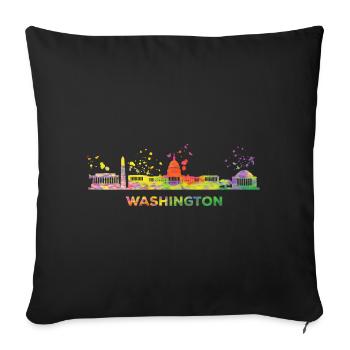 Washingtoner Skyline Washington - Housse de coussin décorative 45 x 45 cm - noir - Devant