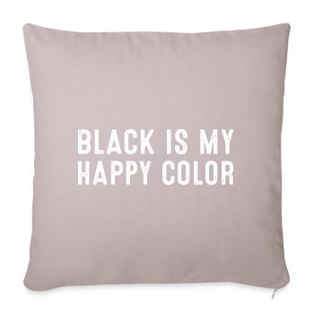 Le noir est ma couleur heureuse - Housse de coussin décorative 45 x 45 cm - taupe clair - Devant