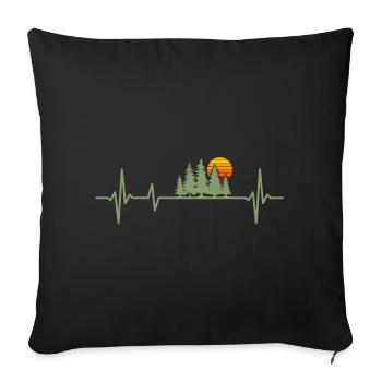Trees Heartbeat Forest Wildlife Nature Outdoor - Sofa pillowcase 17,3'' x 17,3'' (45 x 45 cm) - black - Front
