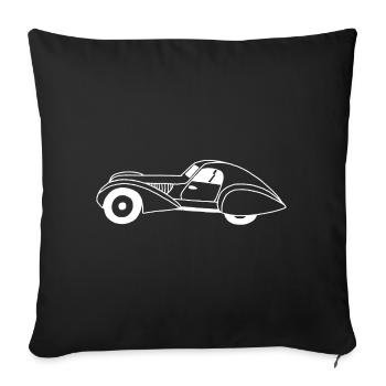 Automobile blanche et goutte d'eau - Housse de coussin décorative 45 x 45 cm - noir - Devant