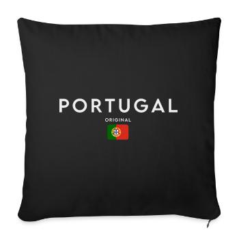 Drapeau du Portugal, fierté portugaise - Housse de coussin décorative 45 x 45 cm - noir - Devant