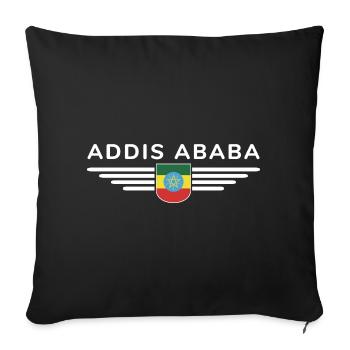 Addis Ababa T-Shirt – Capital City Style - Sofa pillowcase 17,3'' x 17,3'' (45 x 45 cm) - black - Front