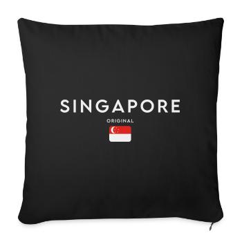 Singapore flag, Singapore pride - Sofa pillowcase 17,3'' x 17,3'' (45 x 45 cm) - black - Front