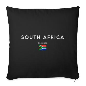 Drapeau sud-africain, fierté sud-africaine - Housse de coussin décorative 45 x 45 cm - noir - Devant