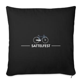 Sattelfest witziges Fahrrad Spruchshirt Radfahrer - Sofakissenbezug 45 x 45 cm - Schwarz - Vorne
