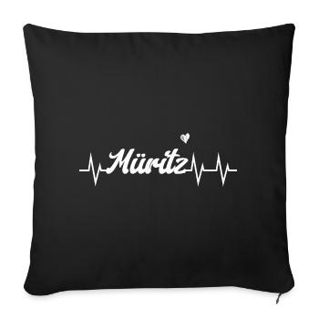 Battement de cœur Müritz - Housse de coussin décorative 45 x 45 cm - noir - Devant
