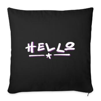 Lettrage Hello avec dégradé de couleurs - Housse de coussin décorative 45 x 45 cm - noir - Devant