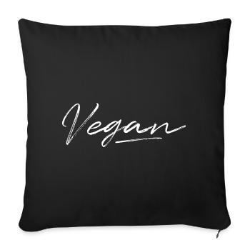Vegan Lettering Handwriting - Sofa pillowcase 17,3'' x 17,3'' (45 x 45 cm) - black - Front