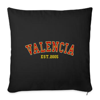 Valencia Est.2005 - Sofa pillowcase 17,3'' x 17,3'' (45 x 45 cm) - black - Front