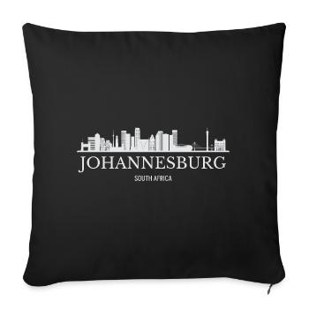Johannesburg Skyline, South Africa - Sofa pillowcase 17,3'' x 17,3'' (45 x 45 cm) - black - Front