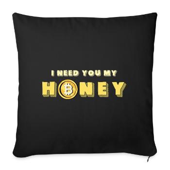 Honey et Bitcoin Design - Housse de coussin décorative 45 x 45 cm - noir - Devant