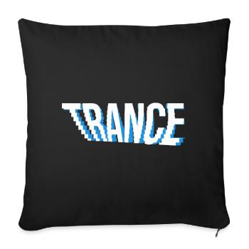 trance music logo design. - Sofa pillowcase 17,3'' x 17,3'' (45 x 45 cm) - black - Front