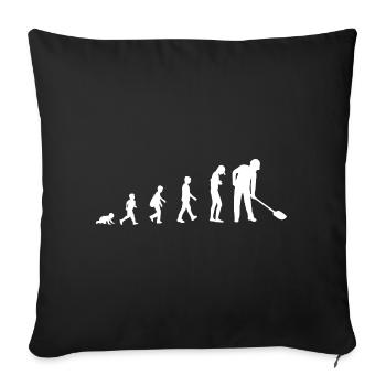 Evolution from baby to construction worker - Sofa pillowcase 17,3'' x 17,3'' (45 x 45 cm) - black - Front
