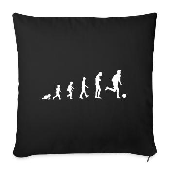 Development into a footballer - Sofa pillowcase 17,3'' x 17,3'' (45 x 45 cm) - black - Front