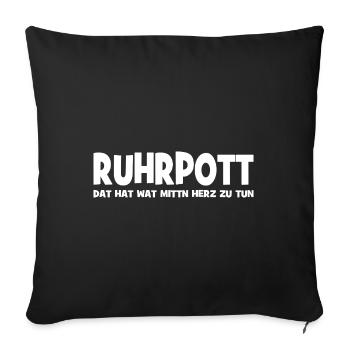 Ruhrpott - Dat hat wat mittn Herz zu tun - Zeche - Sofa pillowcase 17,3'' x 17,3'' (45 x 45 cm) - black - Front