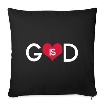 God Is Love Heart - Minimalist Christian Spirit - Sofa pillowcase 17,3'' x 17,3'' (45 x 45 cm) - black - Front