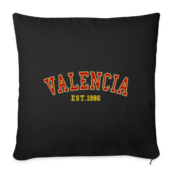 Valencia Est. 1986 - Sofa pillowcase 17,3'' x 17,3'' (45 x 45 cm) - black - Front