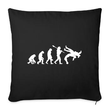 Évolution des sports de combat en silhouette de lutte - Housse de coussin décorative 45 x 45 cm - noir - Devant