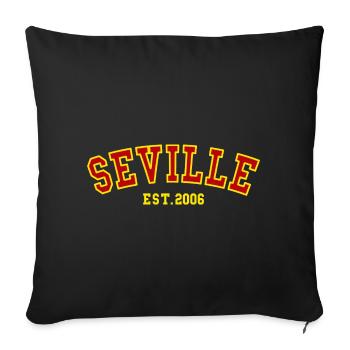 Séville fondée en 2006 - Housse de coussin décorative 45 x 45 cm - noir - Devant