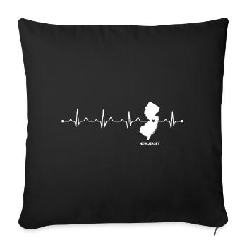 New Jersey State Map Heart Home Pride - Sofa pillowcase 17,3'' x 17,3'' (45 x 45 cm) - black - Front