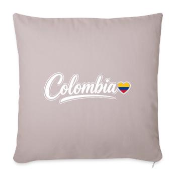 Scénario colombien avec cœur de drapeau Patriotique - Housse de coussin décorative 45 x 45 cm - taupe clair - Devant