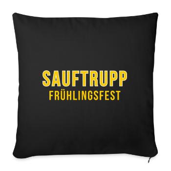 Sauftrupp Frühlingsfest 2026 – Bierfest Crew - Sofakissenbezug 45 x 45 cm - Schwarz - Vorne