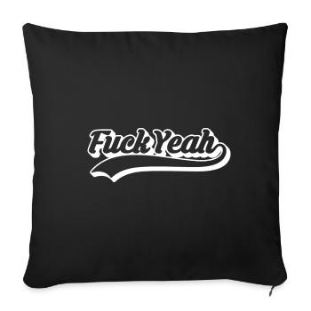 Retro Style 'Fuck Yeah' Script - Housse de coussin décorative 45 x 45 cm - noir - Devant