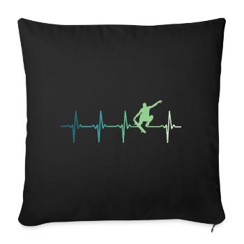 Skater Skater Heartbeat skateboard - Sofa pillowcase 17,3'' x 17,3'' (45 x 45 cm) - black - Front
