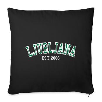 Ljubljana Est. 2006 - Sofa pillowcase 17,3'' x 17,3'' (45 x 45 cm) - black - Front