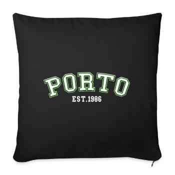 Porto Est. 1986 - Sofa pillowcase 17,3'' x 17,3'' (45 x 45 cm) - black - Front