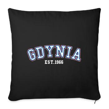 Gdynia Est. 1966 - Sofa pillowcase 17,3'' x 17,3'' (45 x 45 cm) - black - Front