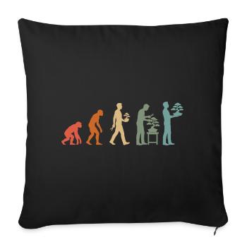 Japanese Bonsai Tree Plant Vintage Evolution - Sofa pillowcase 17,3'' x 17,3'' (45 x 45 cm) - black - Front