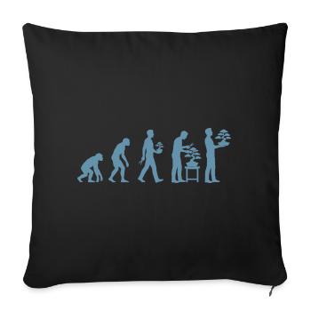 Japanese Bonsai Tree Plant Evolution Bonsai - Sofa pillowcase 17,3'' x 17,3'' (45 x 45 cm) - black - Front