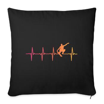 Skater Skater Sunset Heartbeat Skateboard - Sofakissenbezug 45 x 45 cm - Schwarz - Vorne