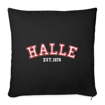 Halle fondée en 1976 - Housse de coussin décorative 45 x 45 cm - noir - Devant