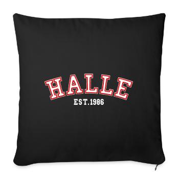 Halle fondée en 1986 - Housse de coussin décorative 45 x 45 cm - noir - Devant