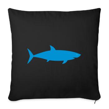 requin - Housse de coussin décorative 45 x 45 cm - noir - Devant