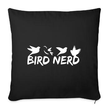 Bird Nerd Oiseaux hirondelles hirondelle perruque - Housse de coussin décorative 45 x 45 cm - noir - Devant