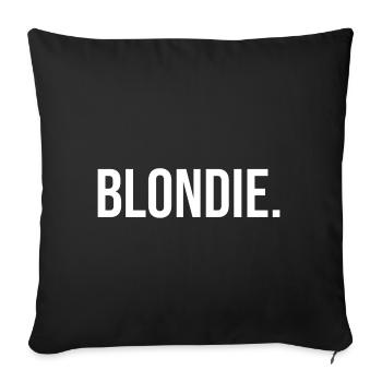 Blondie - blonde - blanche - Housse de coussin décorative 45 x 45 cm - noir - Devant