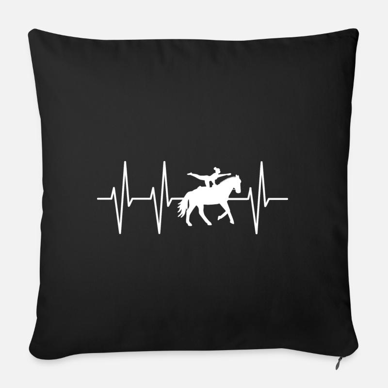 Herzschlag Volti Voltigieren Pferd - Sofakissenbezug 45 x 45 cm - Schwarz